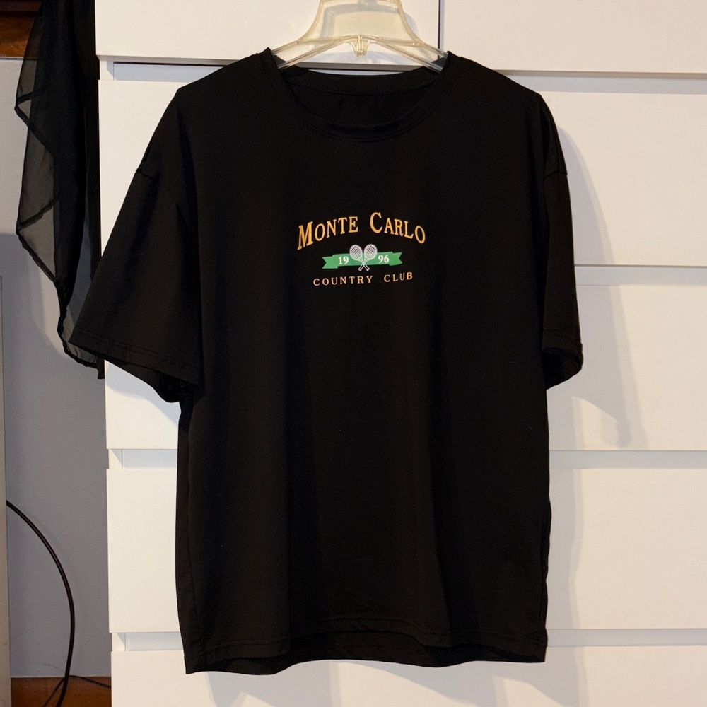 SHEIN Black Monte Carlo Graphic Tee